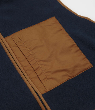 Workware Life Fleece Vest in Navy and Brown