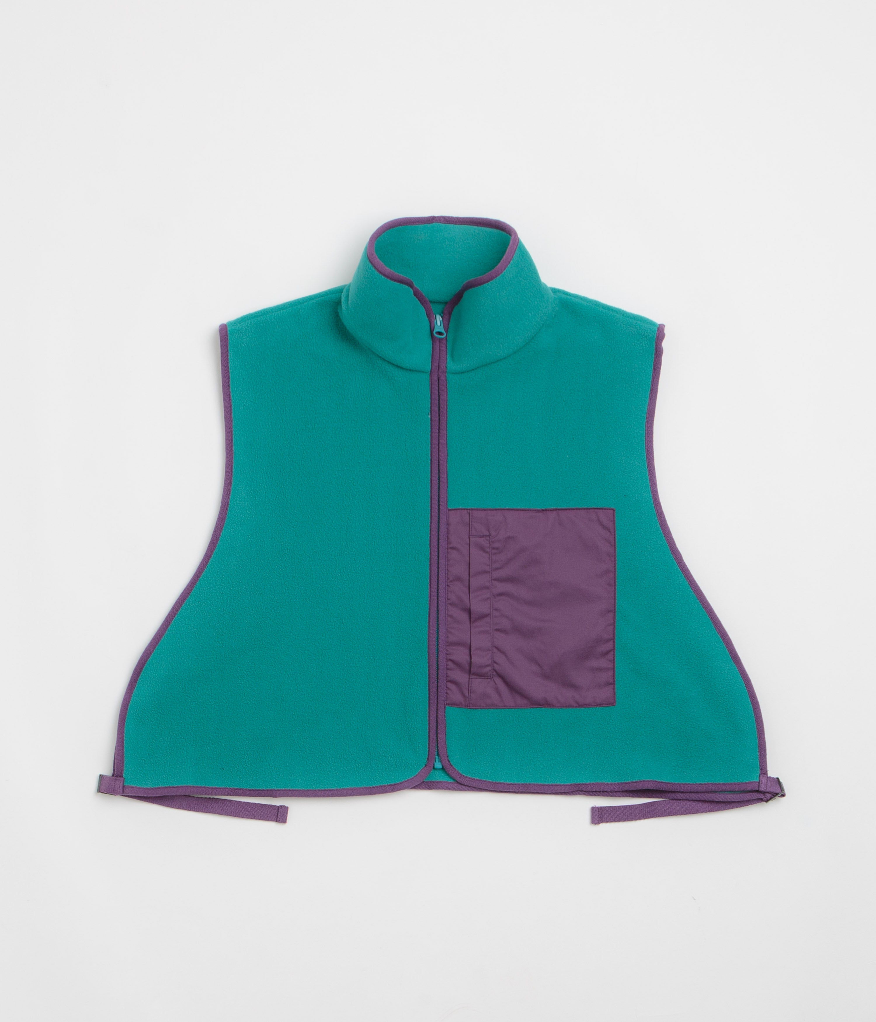 Workware Life Fleece Vest in Turquoise and Purple