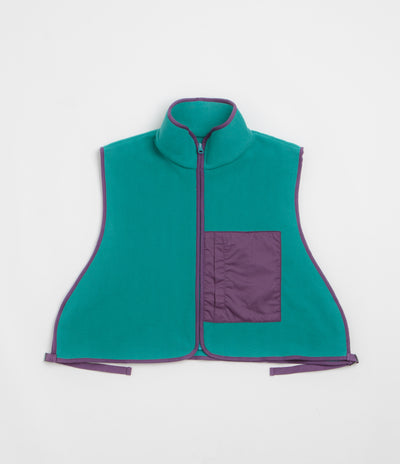 Workware Life Fleece Vest in Turquoise and Purple