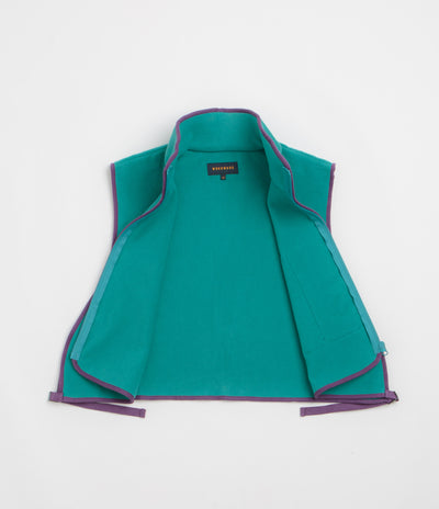Workware Life Fleece Vest in Turquoise and Purple