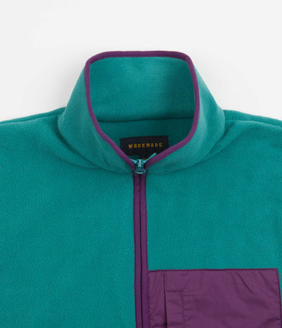 Workware Life Fleece Vest in Turquoise and Purple