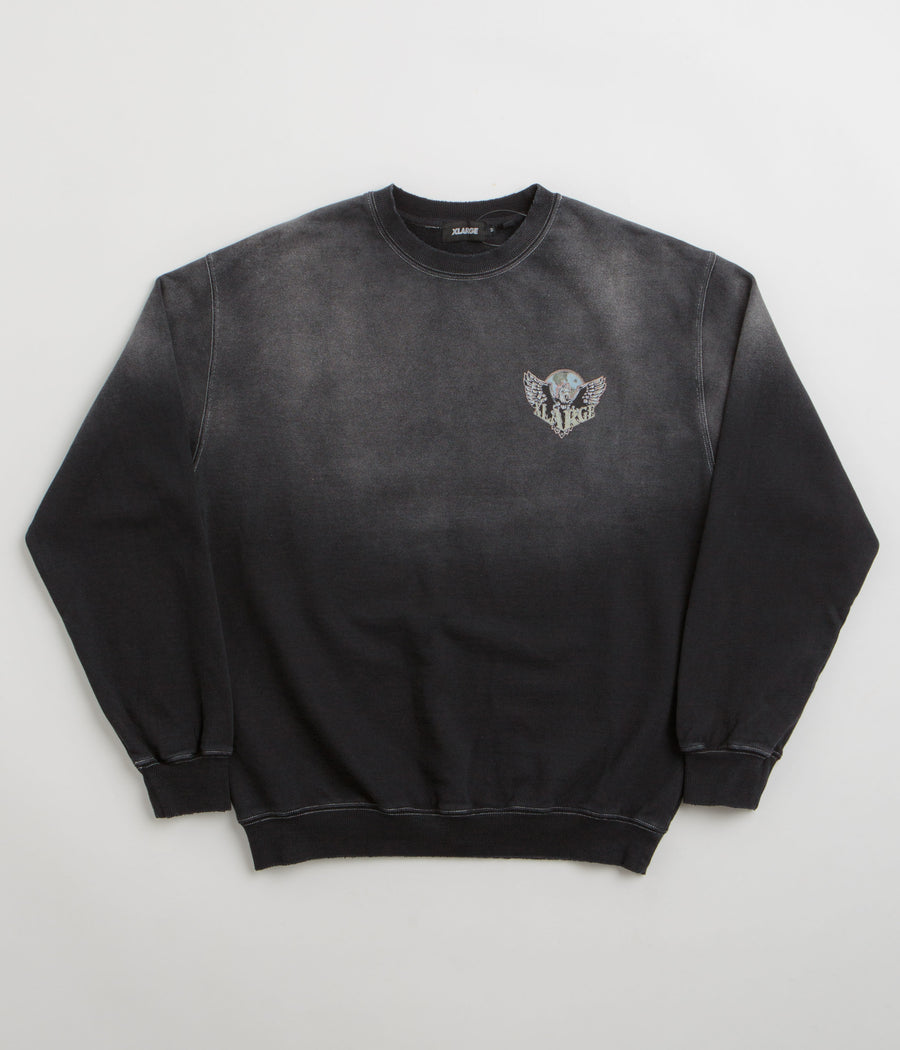 XLarge Eagle Wings To The World Crewneck Sweatshirt in Black