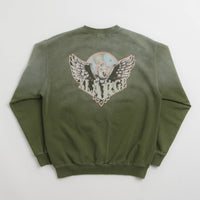 XLarge Eagle Wings To The World Crewneck Sweatshirt in Olive thumbnail