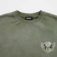 XLarge Eagle Wings To The World Crewneck Sweatshirt in Olive thumbnail