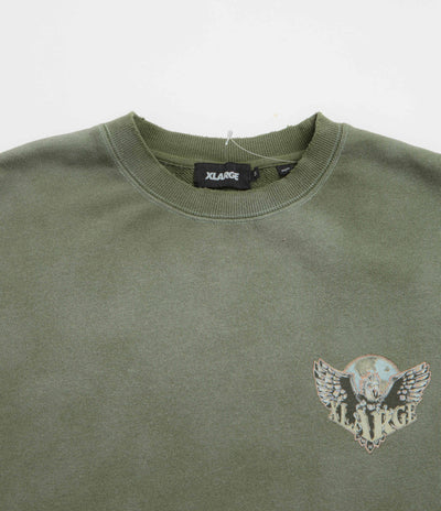 XLarge Eagle Wings To The World Crewneck Sweatshirt in Olive
