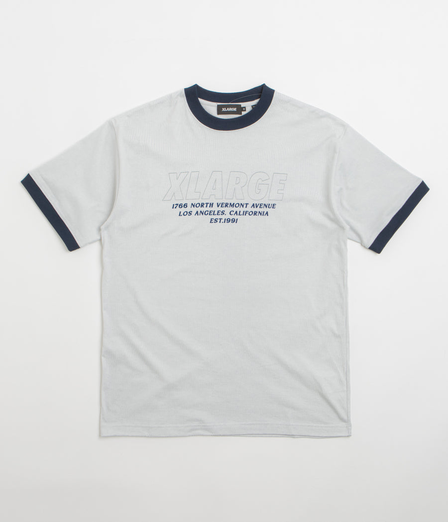 XLarge Store Address Ringer T-Shirt in Grey