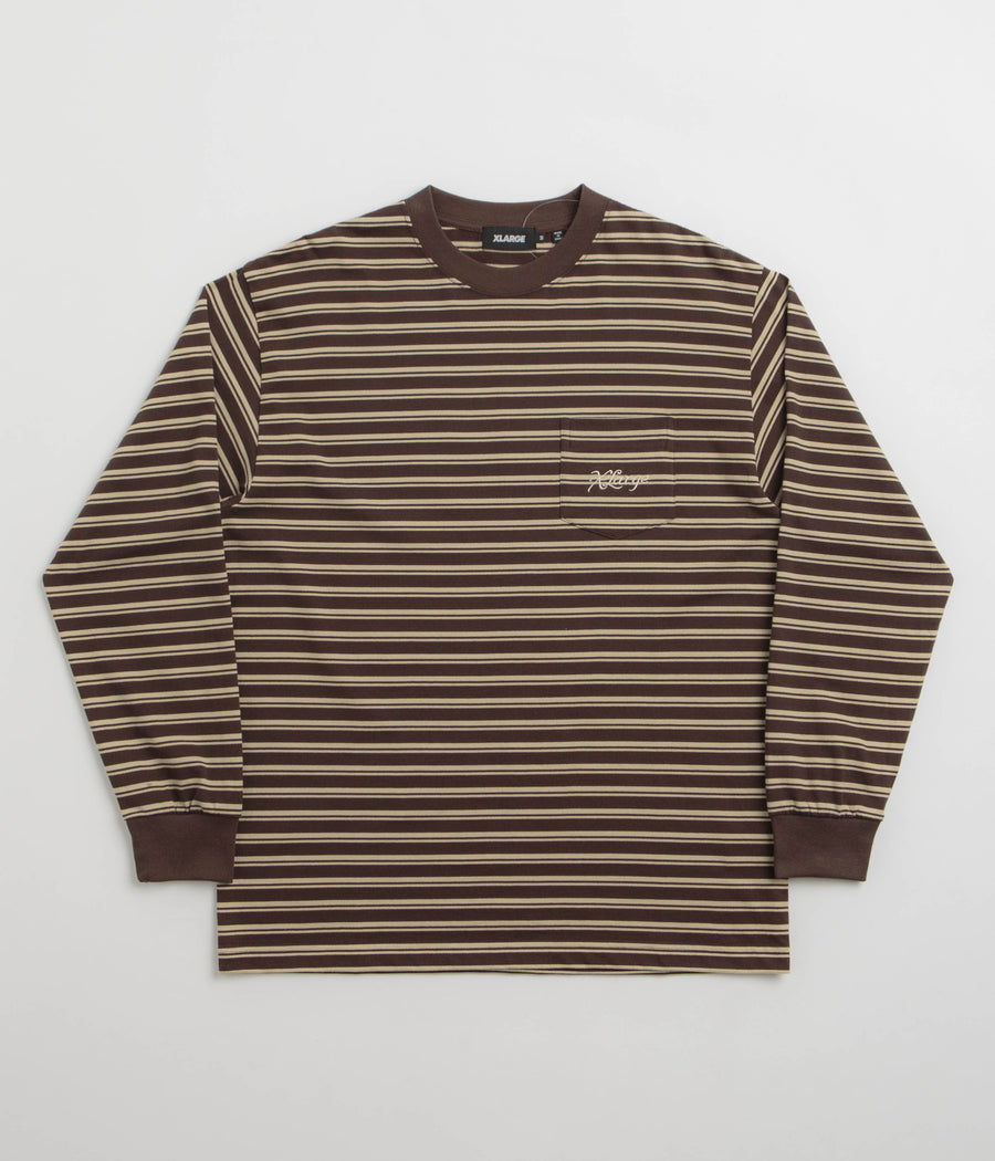 XLarge Stripe Long Sleeve T-Shirt in Brown