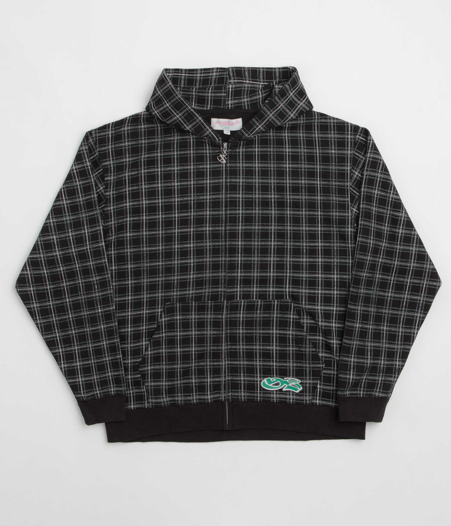 Yardsale Check Waffle Full Zip Hoodie - Black