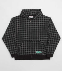 Yardsale Check Waffle Full Zip Hoodie in Black