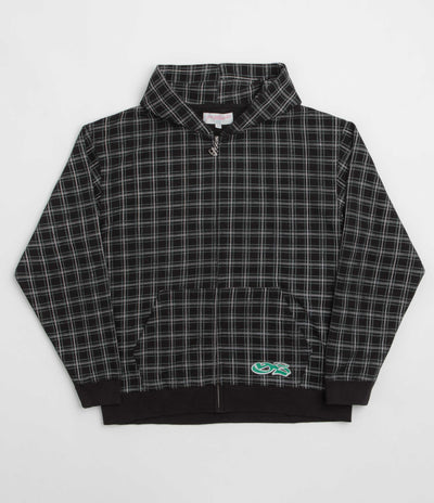 Yardsale Check Waffle Full Zip Hoodie - Black