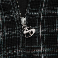 Yardsale Check Waffle Full Zip Hoodie - Black thumbnail