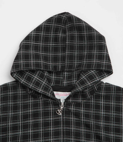 Yardsale Check Waffle Full Zip Hoodie - Black