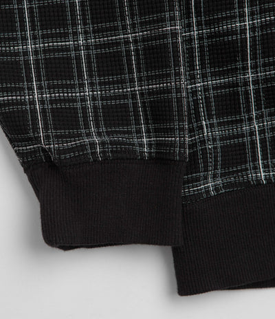 Yardsale Check Waffle Full Zip Hoodie - Black