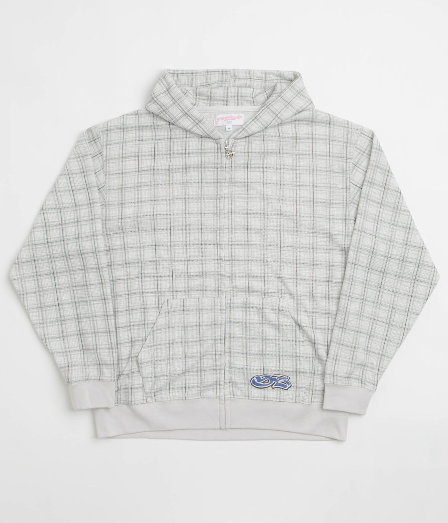 Yardsale Check Waffle Full Zip Hoodie - Grey