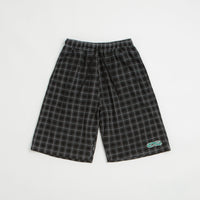 Yardsale Check Waffle Shorts - Black thumbnail
