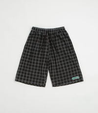 Yardsale Check Waffle Shorts in Black