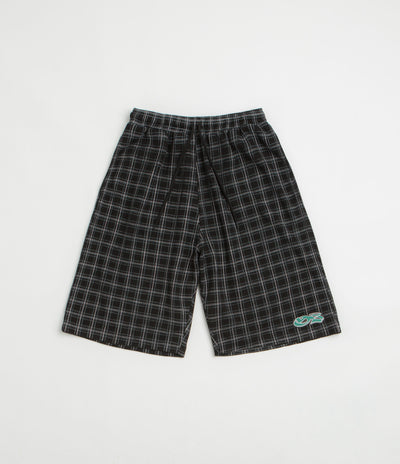 Yardsale Check Waffle Shorts - Black