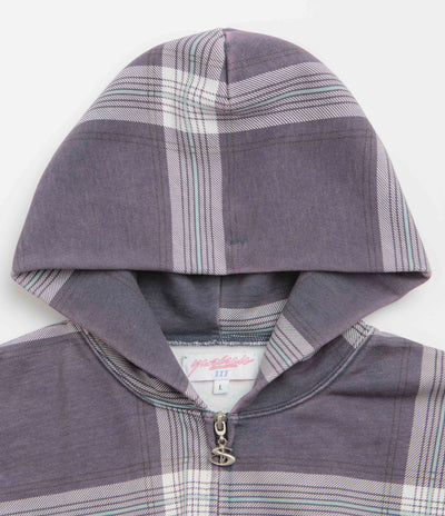 Yardsale Crib Checked Hoodie in Blue