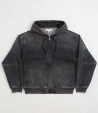 Yardsale Denim Full Zip Hoodie in Black