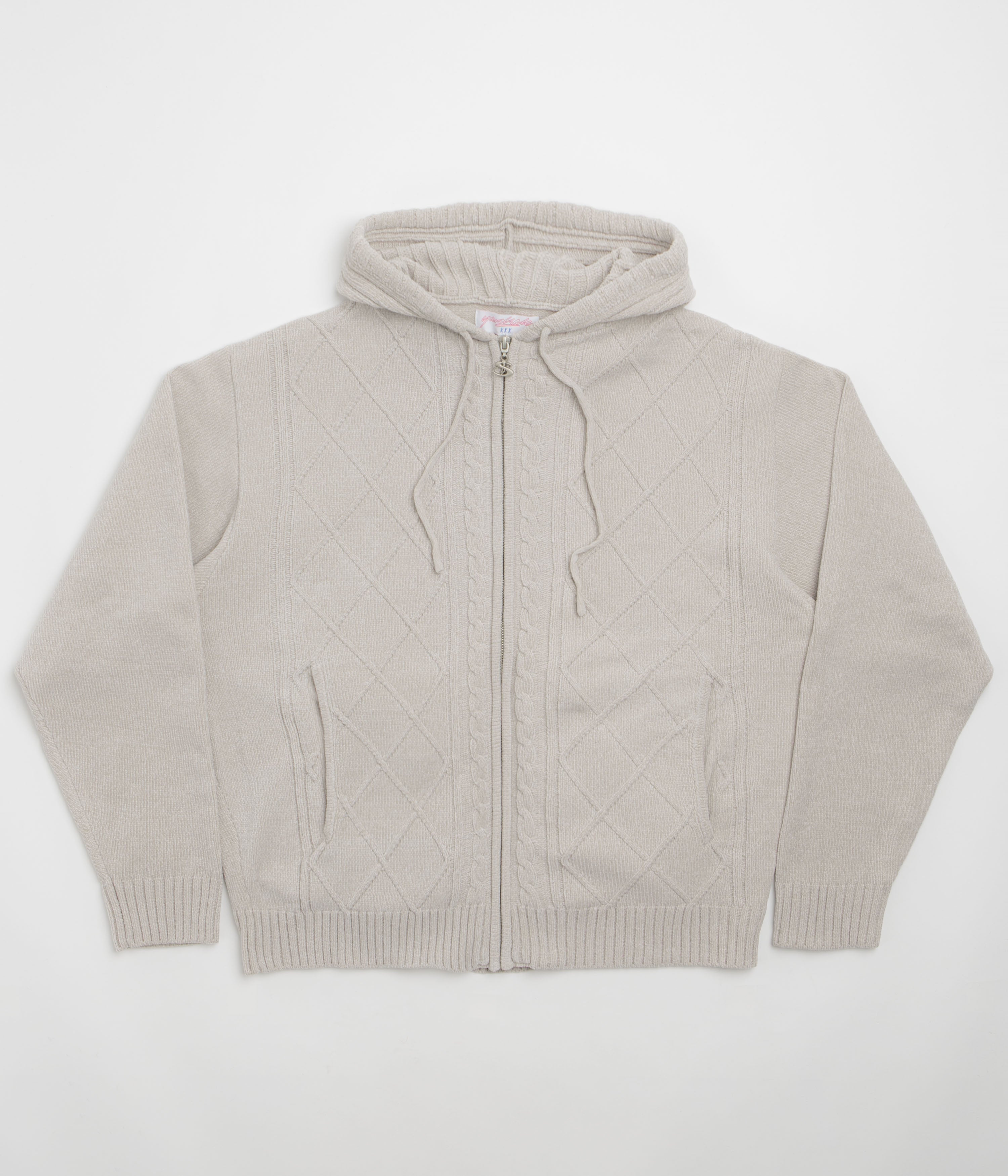 Yardsale Dreamer Chenille Hoodie in Light Grey