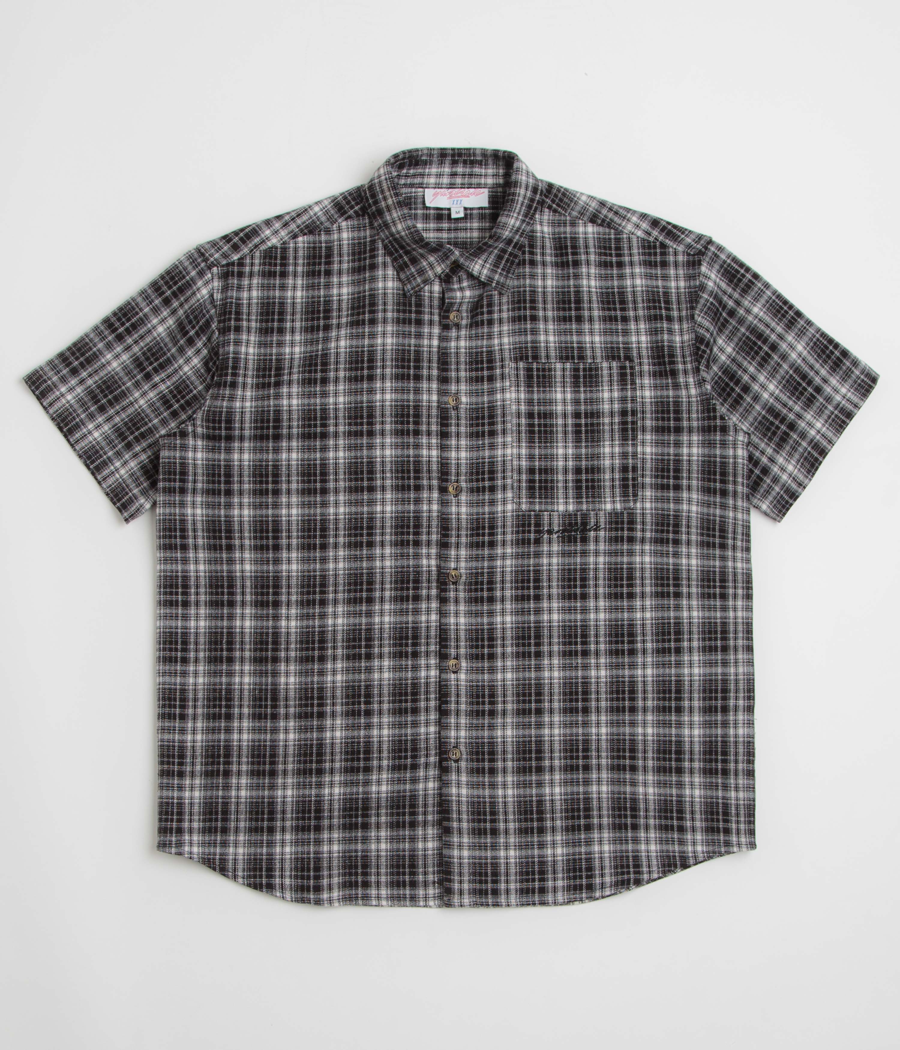 Yardsale Faded Plaid Shirt in Black