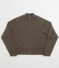 Yardsale Faldo Knitted Full-Zip Sweatshirt in Brown