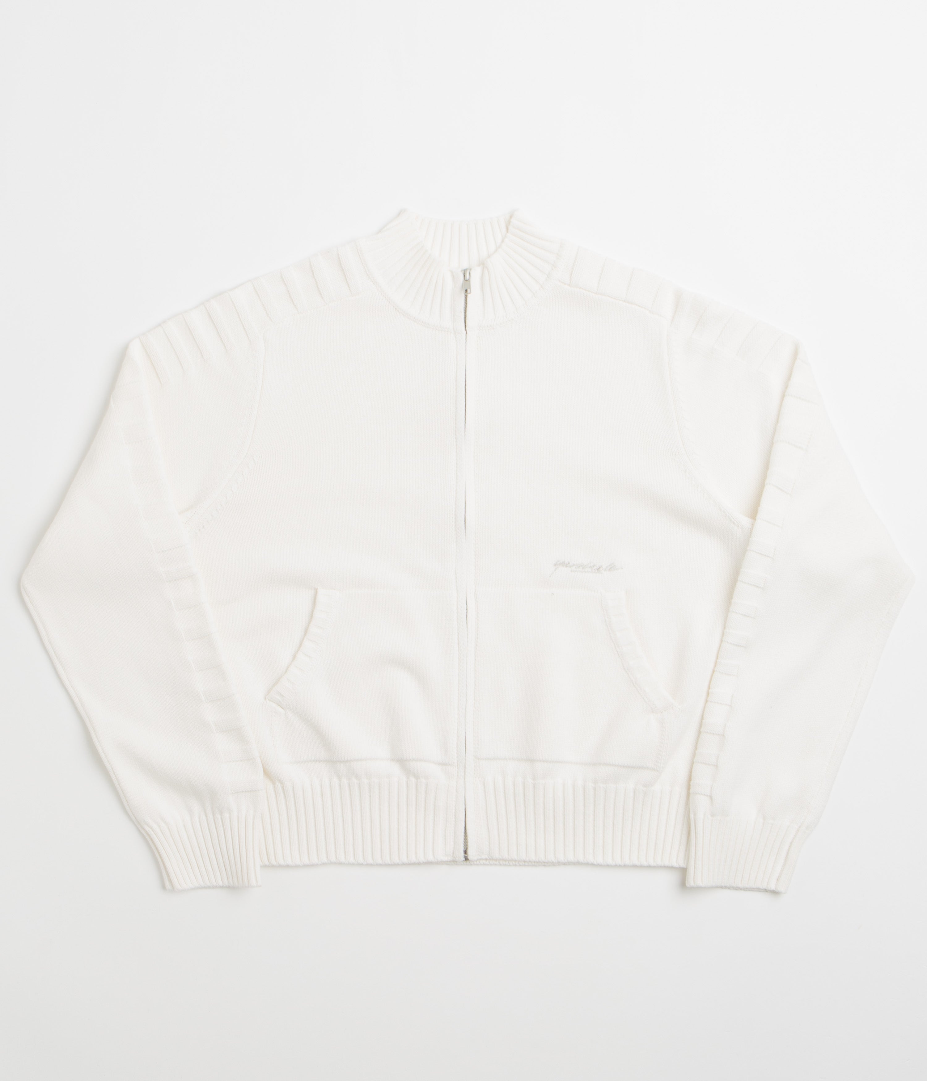 Yardsale Faldo Knitted Full-Zip Hoodie - Cream