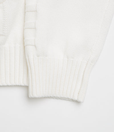 Yardsale Faldo Knitted Full-Zip Sweatshirt in Cream