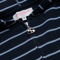 Yardsale French Knit Full Zip Hoodie in Navy and Blue thumbnail