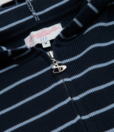 Yardsale French Knit Full Zip Hoodie in Navy and Blue