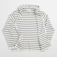Yardsale French Knit Full Zip Hoodie in White and Navy thumbnail