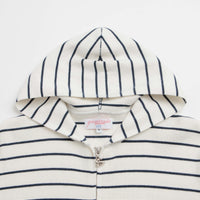 Yardsale French Knit Full Zip Hoodie in White and Navy thumbnail