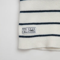 Yardsale French Knit Full Zip Hoodie in White and Navy thumbnail