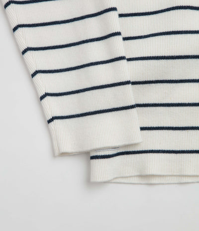Yardsale French Knit Full Zip Hoodie in White and Navy