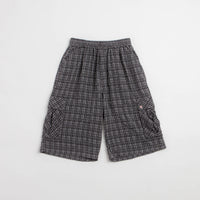 Yardsale Plaid Cargo Shorts in Black and Grey thumbnail