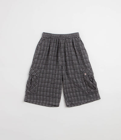 Yardsale Plaid Cargo Shorts in Black and Grey