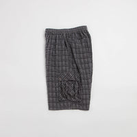 Yardsale Plaid Cargo Shorts in Black and Grey thumbnail