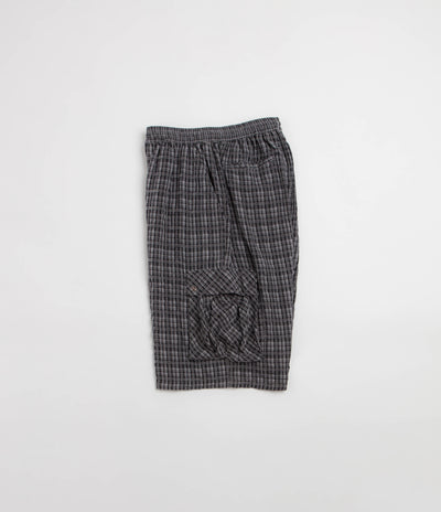 Yardsale Plaid Cargo Shorts in Black and Grey