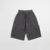 Yardsale Plaid Cargo Shorts in Black and Grey thumbnail