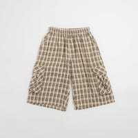 Yardsale Plaid Cargo Shorts in Cream and Black thumbnail