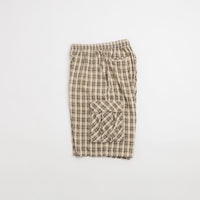 Yardsale Plaid Cargo Shorts in Cream and Black thumbnail