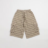 Yardsale Plaid Cargo Shorts in Cream and Black thumbnail
