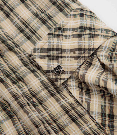 Yardsale Plaid Cargo Shorts in Cream and Black