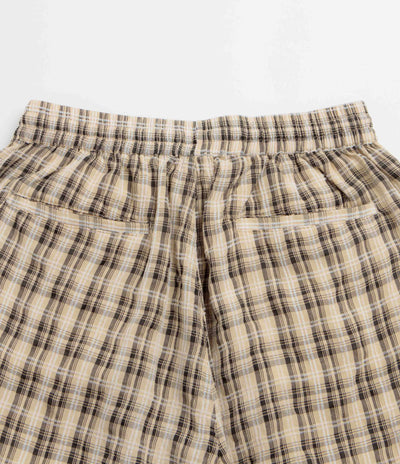 Yardsale Plaid Cargo Shorts in Cream and Black
