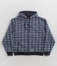 Yardsale Reversible Flannel Hoodie in Blue