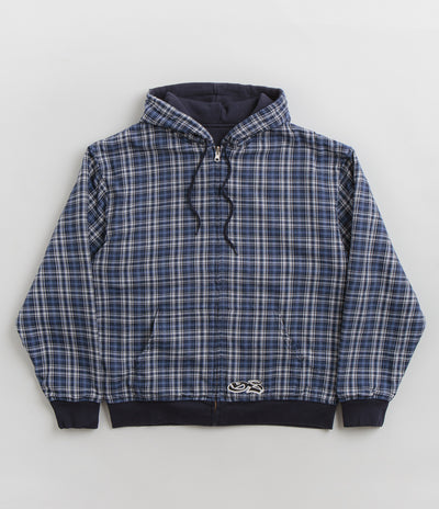 Yardsale Reversible Flannel Hoodie in Blue
