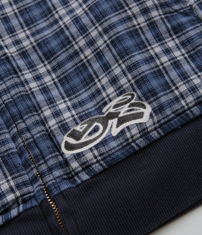 Yardsale Reversible Flannel Hoodie in Blue