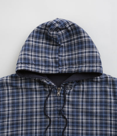 Yardsale Reversible Flannel Hoodie in Blue