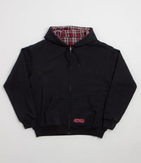 Yardsale Reversible Flannel Hoodie in Red and Black