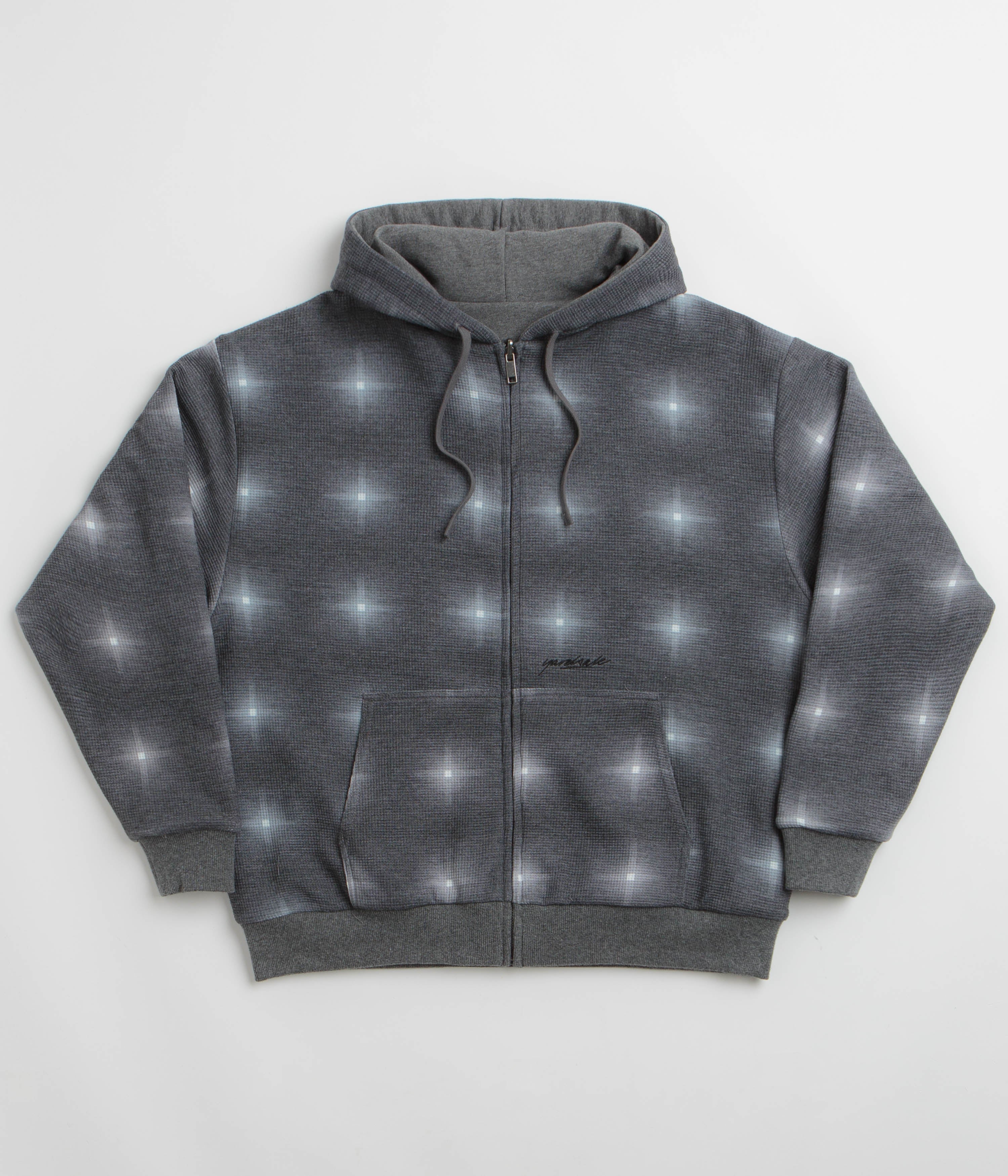 Yardsale Reversible Thermal Hoodie in Black and Charcoal